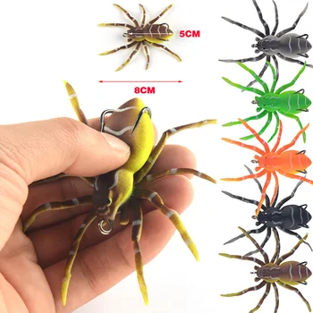 1pcs Spider Mäkké Návnady 8cm 6.7 g Silikónové Umelé Návnady Softbait Láka Weedless Rybárske Lure s Realistický Dizajn