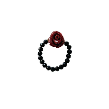 2021 Červené Ruže Kvet Krúžky Elegantný Retro Dobré Šťastie, Prstene pre Ženy PiXiu Elastické Perličiek Prst Módne Šperky