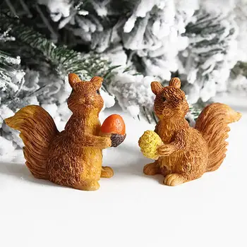 Vianočné Simulácia Roztomilé Veveričky Animal Model Figúrka Domova Miniatúrne Víla, Záhradné Dekorácie Figúrka DIY Príslušenstvo