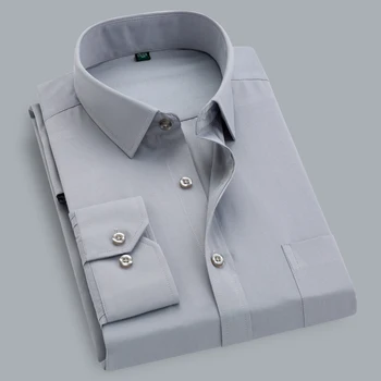 Nové obchodné tričko pánske s dlhým rukávom farbou odborné práce tričko biele práce tričko pánske Anti-wrinkle č-žehlička
