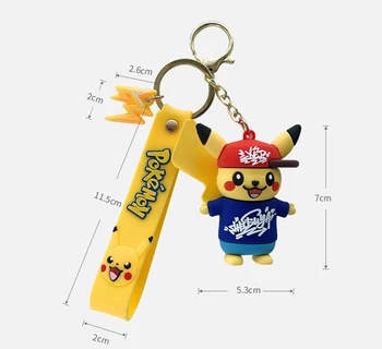 Pokemon Keychain Pikachu Akcie Obrázok Keyring PVC Karikatúra Roztomilý Psyduck Obrázok Prívesok Model Bábiky Kawaii Cool Kids Hračky Darček