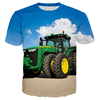 Nadrozmerný 3D Tlač Nové Auto, Traktor T Shirt Mužov Hip Hop Ropa Hombre Bežné Streetwear Chlapec T-shirt Muž Tričko Topy Mužské Oblečenie