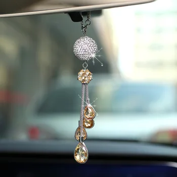 Creative móde crystal ball diamond spätnom zrkadle auta, dekorácie, darčeky auto dekorácie, ozdoby na auto prívesky