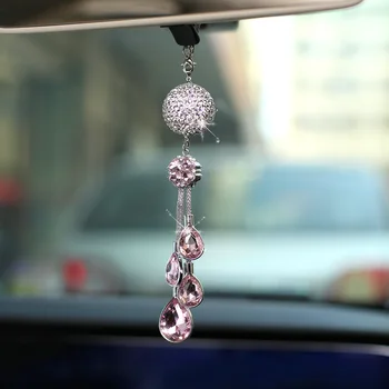 Creative móde crystal ball diamond spätnom zrkadle auta, dekorácie, darčeky auto dekorácie, ozdoby na auto prívesky