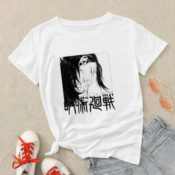Ženy Tshirts Jujutsu Kaisen Anime Itadori Yuji Krátky Rukáv T Shirt Bežné T-shirt Žena Streetwear Topy