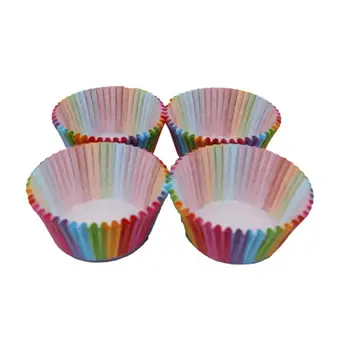 100/200PCs Tortu Papier Pohár Rainbow Muffin Prípadoch Cupcake Formy Tortu Fólie na Pečenie Muffin Prípade Pohár Kuchyni Varenie Zdobenie Nástroje