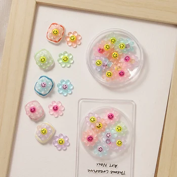 10pcs Jasné Slnko, Kvet 3D Candy Slnečnice na Nechty, Japonská Manikúra Nechty Dekorácie Macaron Dvoch Farbách Chian Nail Art DIY Salón