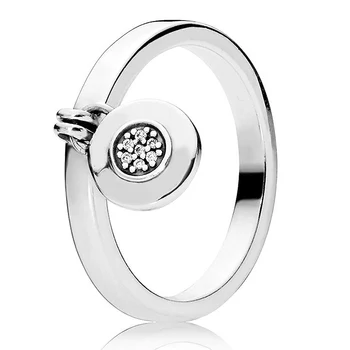 Autentické 925 Sterling Silver Ring Podpis Zámok Štyri Pazúr Modrá Nadčasovú Eleganciu Krúžok Pre Ženy Darček Šperky Pandora
