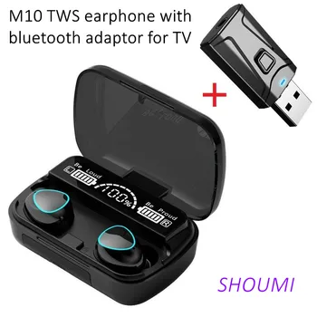 TWS Slúchadlá M10 Pravda Bezdrôtové Slúchadlá Hifi Stereo Bass Prilba Slúchadlo s Mikrofónom Bluetooth Adaptér pre Xiao Samsung TV PC Gamer