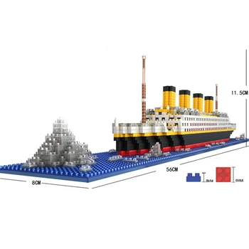 1860Pcs Titanic Sady RMS Výletnej Lode/Loď Micro Montáž Stavebné kamene, Tehly Model Súpravy DIY Deti Hračky Pre Deti, Darčeky