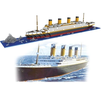 1860Pcs Titanic Sady RMS Výletnej Lode/Loď Micro Montáž Stavebné kamene, Tehly Model Súpravy DIY Deti Hračky Pre Deti, Darčeky