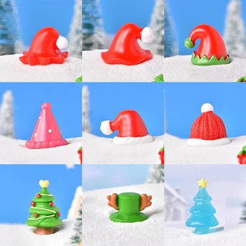 Vianočné Hat Snehuliak, Vianočný Strom Figúrka Model Záhrada Víla Dekor DIY Príslušenstvo Domáce Dekorácie Miniatúrny domček pre bábiky Plavidlá