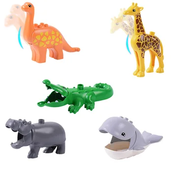 Animal Model Údaje veľký Stavebný kameň deti vzdelávacie hračky pre deti Darček Brinquedos kompatibilné Leduo Big block