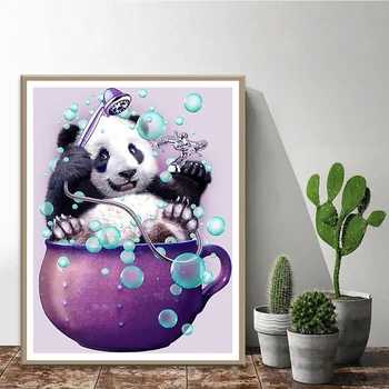 Plný Vrták Umenie Maľba Krásne Panda 5D DIY Diamond Výšivky Mozaiky Hobby Ručné Cross Stitch Tool Kit Domova nástenná maľba Darček