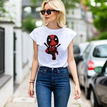 Disney Značkové Tričká pre Ženy Top Značky Deadpool Nadrozmerná Crewneck T Shirt som v Pohode Krátky Rukáv Ropa Tumblr Mujer Marvel