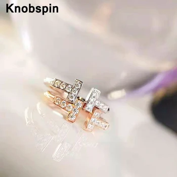 Knobspin 925 Sterling Silver Krúžky, Luxusné Značky Dizajnér Ružové Zlato Striebro Krúžok Pre Ženy Zapojenie Strany Jemné Šperky