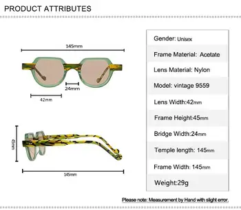Vintage Acetát slnečné Okuliare, Rám Unisex Plný Rim Polarizované Okuliare Značky Dizajnér UV400 Okuliare Jazdy Slnečné Okuliare Ženy Muži