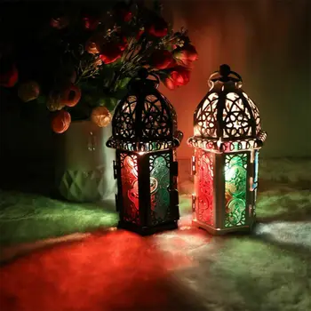 Rustikálny Svietidla Hurikán Tealight Pilier Svietnik Lampu, Stojan Party Dekor Marocký Svietidla Svietnik Maurské Domov Záhrada