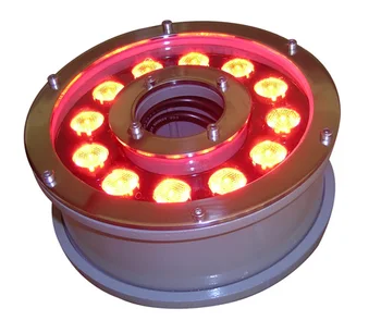 IP68,36W LED RGB Prameň svetla,RGB LED bazén svetlo,podvodná svetla,fontány svetlo,12X3W RGB 3in1,24V DC, DS-10-14B,D180mm