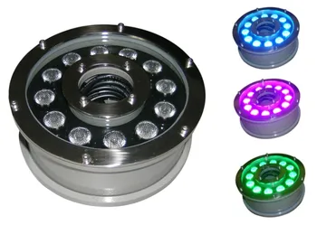 IP68,36W LED RGB Prameň svetla,RGB LED bazén svetlo,podvodná svetla,fontány svetlo,12X3W RGB 3in1,24V DC, DS-10-14B,D180mm