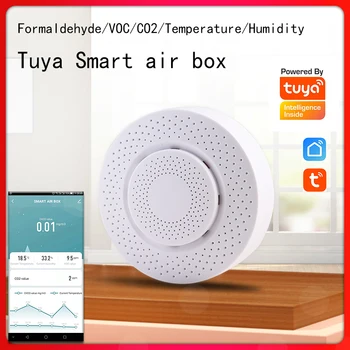 Wifi Tuya Smart Oxidu Uhličitého Detektor Plynu CO2 Snímač Formaldehyd VOC Teploty Vlhkosti Snímač APP Control Air Box