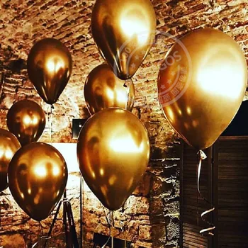 100ks 10/12inch Chrome Kovové Latexové Balóny Champagne Rose Gold Hrubé Hélium Globos Svadby, Narodeniny, Party Dekorácie Deti