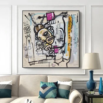 Horúce Maľovanie Graffiti Jean Michel Basquiat Vlastný Plagát Moderné Nástenné Art Obrázky Vytlačiť Plátno obrazu v x izba, obývacia izba Domova