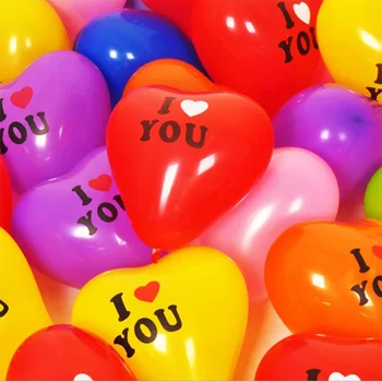 12inch Srdce Tvar Latexové Balóny 20pcs MILUJEM ťa Vytlačené Narodeninovej Party Dekorácie Zapojenie Svadobné Dekorácie