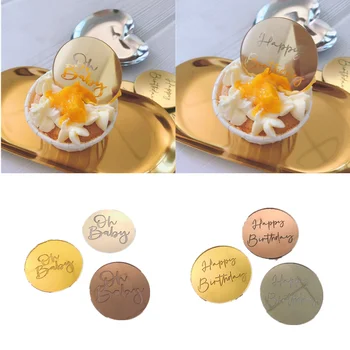 10pcs Akryl Oh, Baby Happy Birthday Cakecup Tortu Vňaťou pre Dieťa Sprcha Dezert Stolové Dekorácie Narodeninovej Párty Dekorácie