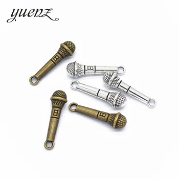 YuenZ 10pcs Antique silver farba mikrofón Charms Retro DIY Módne Ručné Prívesok Charms pre Jewerly Robiť 24*17mmP132