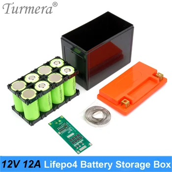 Turmera 12V Batérie, Úložný Box 2X4 Držiteľ Niklu s 4S 40A 12.8 V Rovnováhe BMS pre 32700 Lifepo4 Neprerušené Napájanie Pomocou