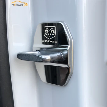 VEHICAR 4PCS Auto Door Lock Chránič Zahŕňa Kovové Vodotesný pre Auto Dodge Prípade DIY Dekorácie autopríslušenstvo Štýl