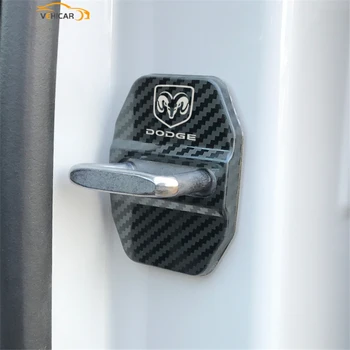VEHICAR 4PCS Auto Door Lock Chránič Zahŕňa Kovové Vodotesný pre Auto Dodge Prípade DIY Dekorácie autopríslušenstvo Štýl