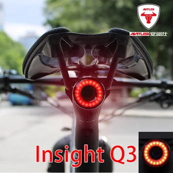 ANTUSI Q3 Smart Brzda Senzora zadné Svetlo Vysokej Lumen Hliníkovej Zliatiny Bezpečnostné Upozornenie Bicykel zadné svetlá Horskej Cyklistiky USB Lampa