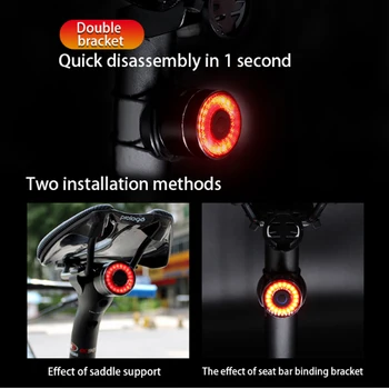 ANTUSI Q3 Smart Brzda Senzora zadné Svetlo Vysokej Lumen Hliníkovej Zliatiny Bezpečnostné Upozornenie Bicykel zadné svetlá Horskej Cyklistiky USB Lampa