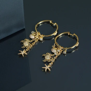 S925 mincový striebro hviezdice krab shell náušnice tichom náramok ženské osobnosti zábavné malé čerstvé luxusné značky šperky