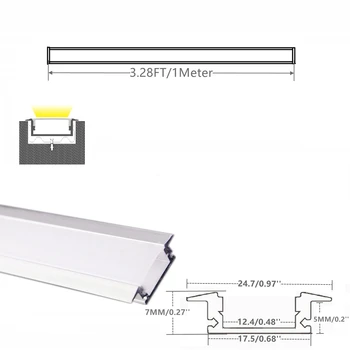 5/10-Pack 1 Meter 40Inch Zapustené LED Hliníkový Profil S Mliečny Difúzor,12V/24V Pásy Vložené Montáž Kanál Sledovať Systém