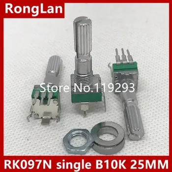 [BELLA]Zapečatené RK097N jeden zvislé Mieste kvality presnosť nastaviteľné potenciometer prepínač B10K L= 32 MM hriadeľ 25MM kvet-10PCS