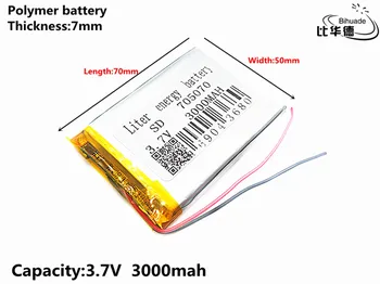 Liter energie batérie Dobré Qulity 3,7 V,3000mAH 705070 Polymer lithium ion / Li-ion batéria pre tablet pc BANKA,GPS,mp3,mp4