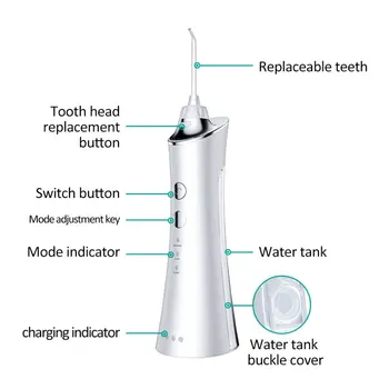 Zubné Ústne Irigátor USB Prenosné Vodou Flosser Na Zuby Nádoby Vody Zuby, Ústa, Vyčistite Ústne Jet Nosovej Cleaner