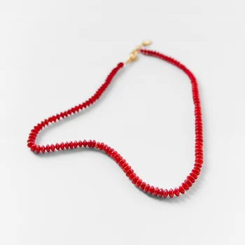 Vedawas Módy ZA Korálky Červený Náhrdelník pre Ženy Boho Ručné Perly Chili Golier Choker Náhrdelník Dovolenku Šperky Strany Dary