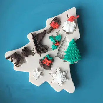 Vianočné Pečenie Formy Potravinársky Silikón Fudge Formy Torte Čokoláda, Rôzne Tvary A Vzory Dekorácie Formy Na Pečenie