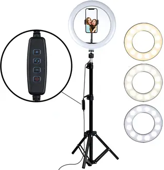 LED Vyplniť Krúžok Svetlo 160CM Statív Stojí Držiaka Telefónu Selfie make-up Live Streaming Stmievateľné Ringlight Fotografie Lampa