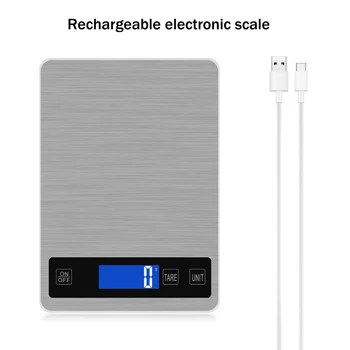 10 kg /5 kg Elektronické USB Kuchynská váha Digitálne Potravín Rozsahu Nehrdzavejúcej Ocele s Hmotnosťou Rozsahu LCD Vysoko Presných Meracích prístrojov