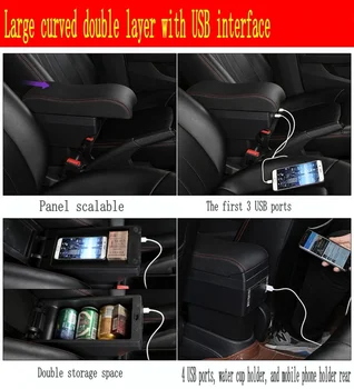 Pre Mazda CX-3 CX 3 CX3 opierkou box Nabíjania cez USB rozhranie zvýšiť centrálny sklad obsah držiak popolníka príslušenstvo