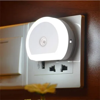 LED Nočné Osvetlenie S Dual Port USB Nabíjačku Senzor Ovládania Svetla Spálňa Nástenné Svietidlo Domov Núdzové Osvetlenie EU/US Zástrčku Lampy