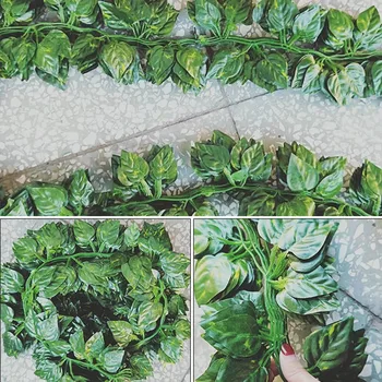 1Pcs 230 cm Zelený Hodváb Umelé Visí Leaf Garland Rastliny, Listy Viniča Diy Pre Domáce Svadobné Party Kúpeľňa Záhradné Dekorácie