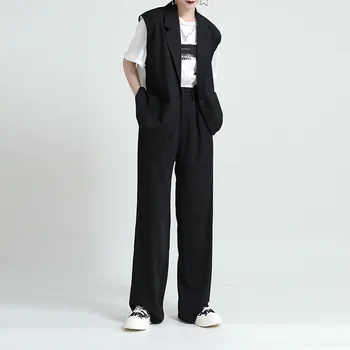Johnature 2021 Nový Bežné Ženy Oblečenie Plnej Dĺžke Oblek Nohavice Letné Farbou Voľné Vrecká Na Zipsy, Rovné Nohavice