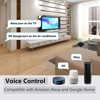 Smart WIFI IR Diaľkové Ovládanie + Teplote & Vlhkosť Senzor Infračervené Diaľkové ovládanie pre TV DVD AUD AC&Alexa Domovská stránka Google