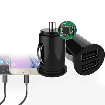 Univerzálna Čierna Micro Auto Mini 3.1 Dual 2 Port USB Nabíjačka do Auta Pre iPhone, iPad 2 3 4 Rýchle Nabíjanie iPod Adaptér /Zásuvky Cigar